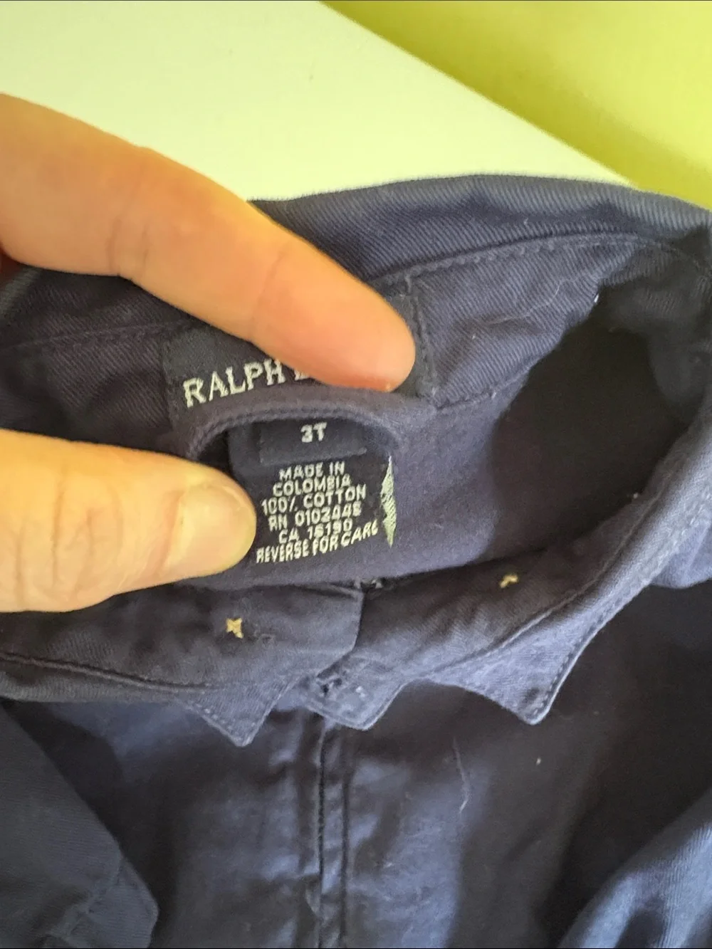 Ralph Lauren Navy Cotton Twill Unlined Jacket Size 3T